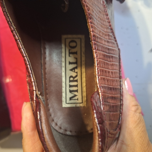 Miralto Elegant Brown Faux Alligator Men's Oxfords Shoes.Size 10 - Picture 8 of 10